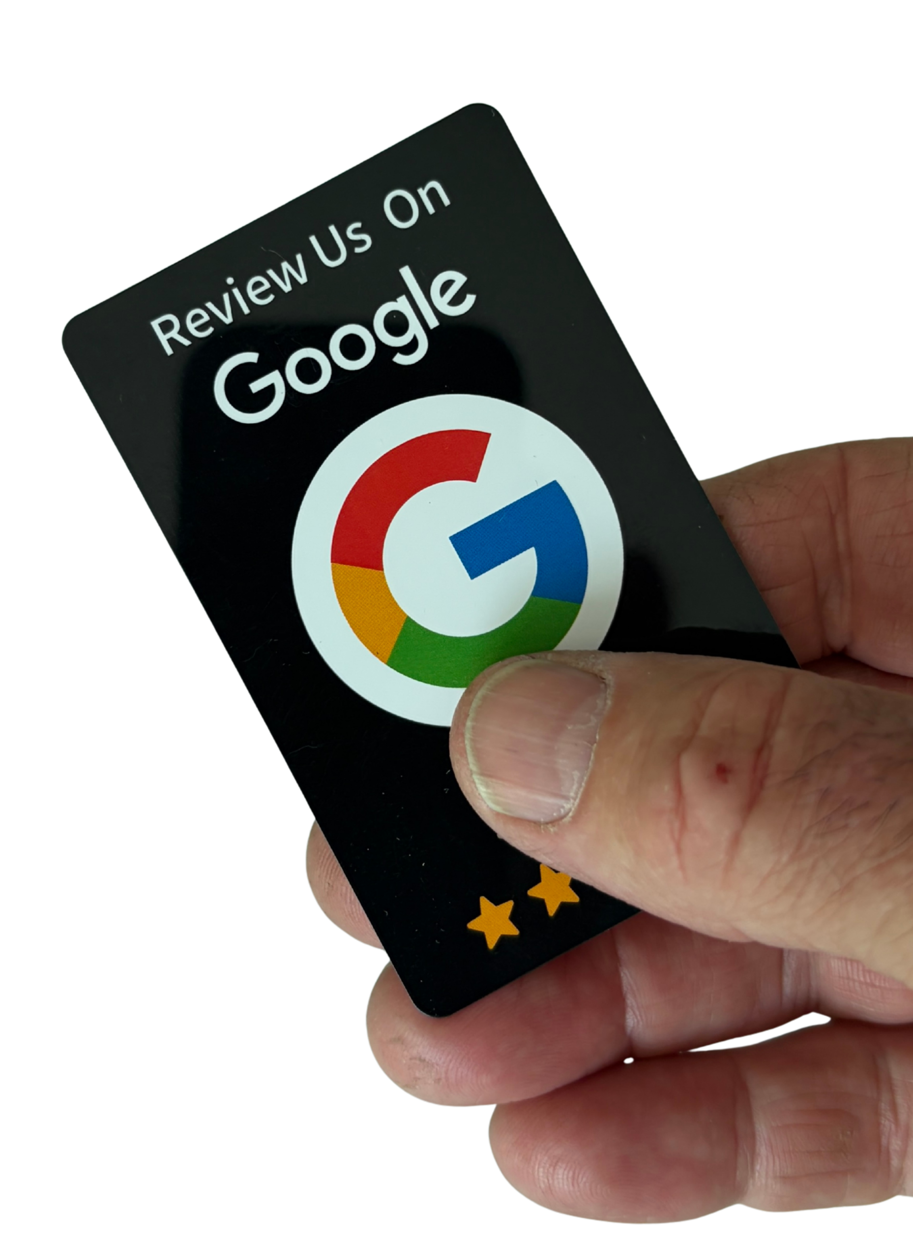 Credit card sized Wysper Reviews NFC review card